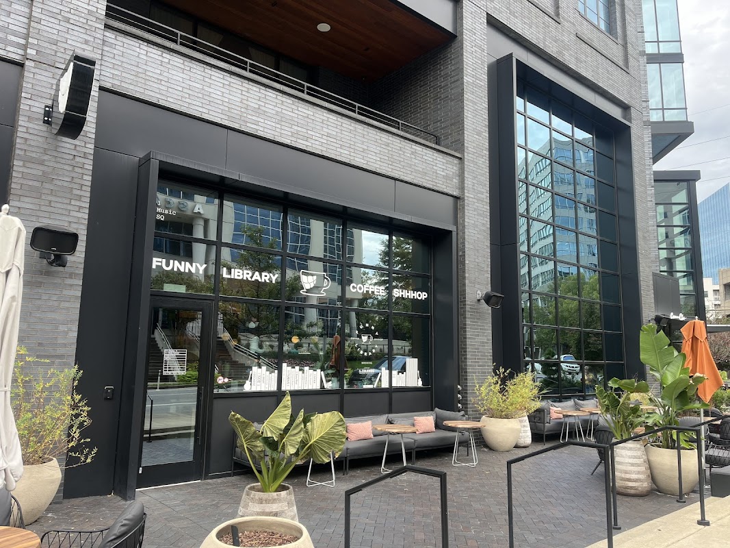 Funny Library Coffee Shop hero